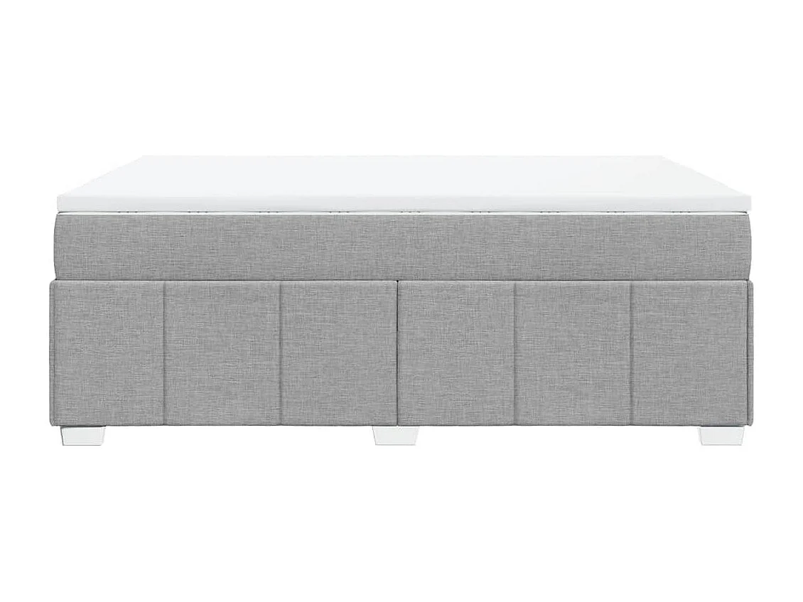 Cama box spring con colchón tela gris claro 140x190 cm