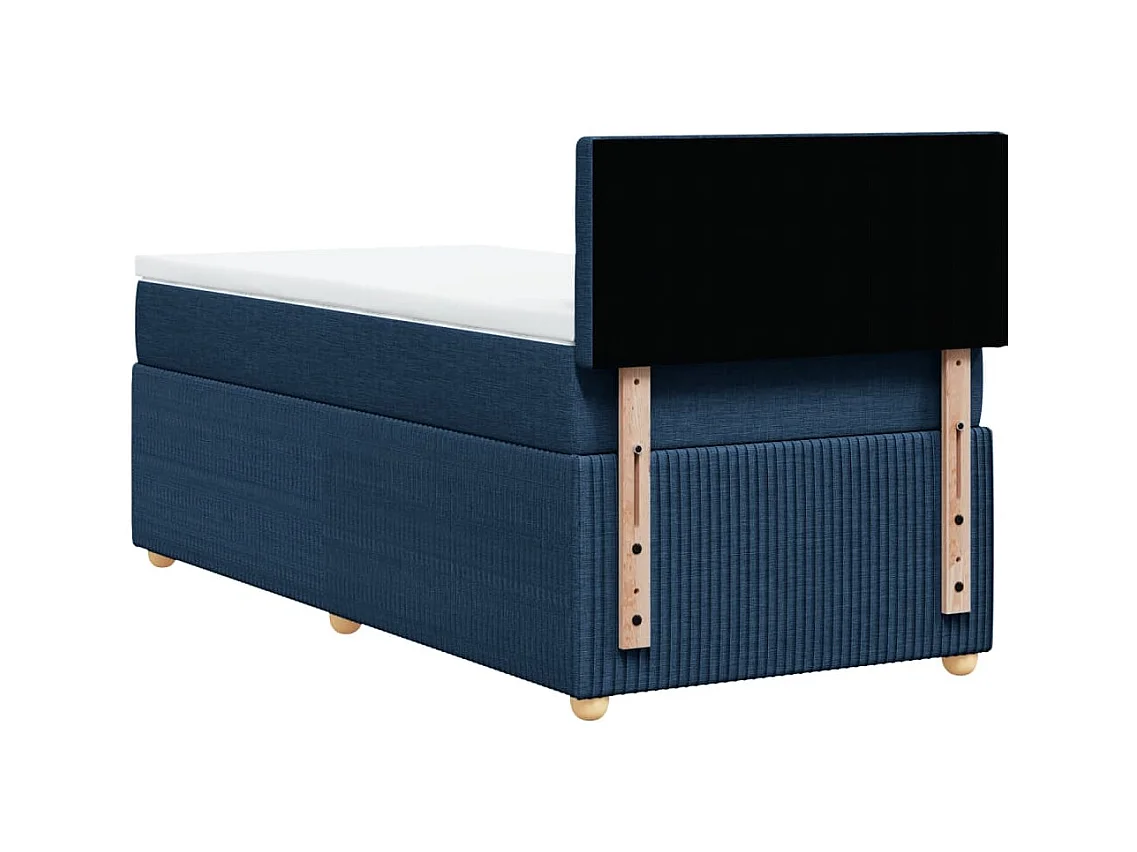 Sommier à lattes de lit avec matelas Bleu 80x200 cm Tissu