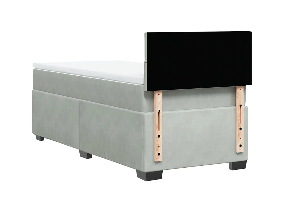 Sommier à lattes de lit et matelas Gris clair 90x200 cm Velours