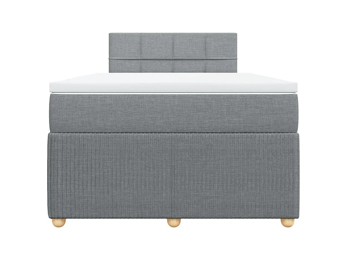 Cama boxspring com colchão 120x190 cm tecido cinzento-claro