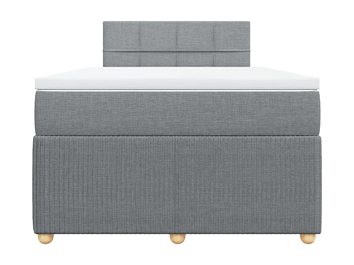 Cama boxspring com colchão 120x190 cm tecido cinzento-claro