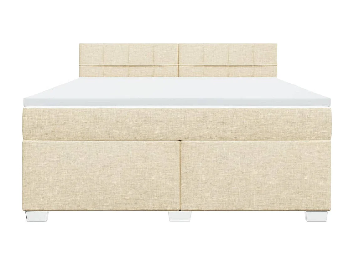 Sommier à lattes de lit avec matelas Crème 180x200 cm Tissu