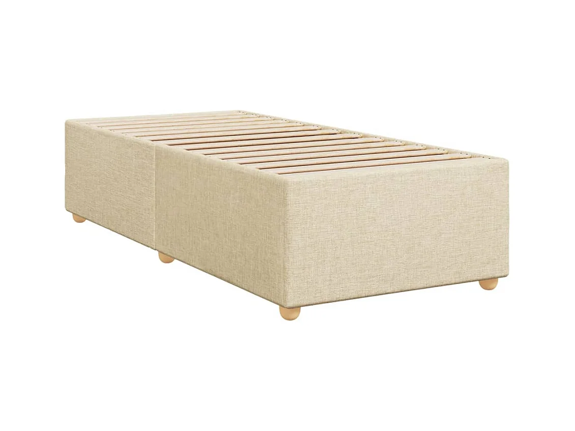 Sommier à lattes de lit avec matelas Crème 80x200 cm Tissu