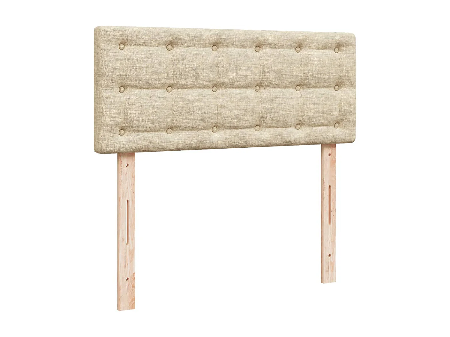 Cama box spring con colchón tela color crema 120x190 cm