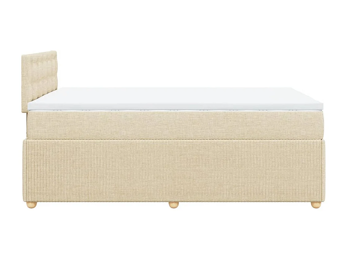 Sommier à lattes de lit avec matelas crème 120x190 cm tissu