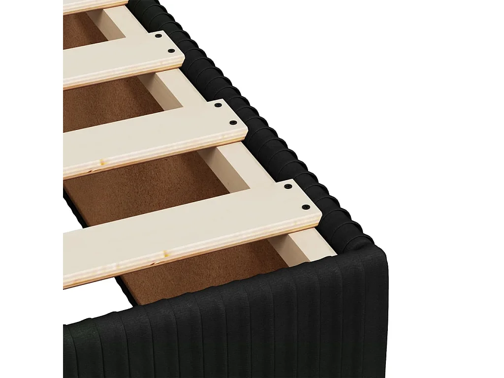 Sommier à lattes de lit avec matelas Noir 140x190 cm Velours
