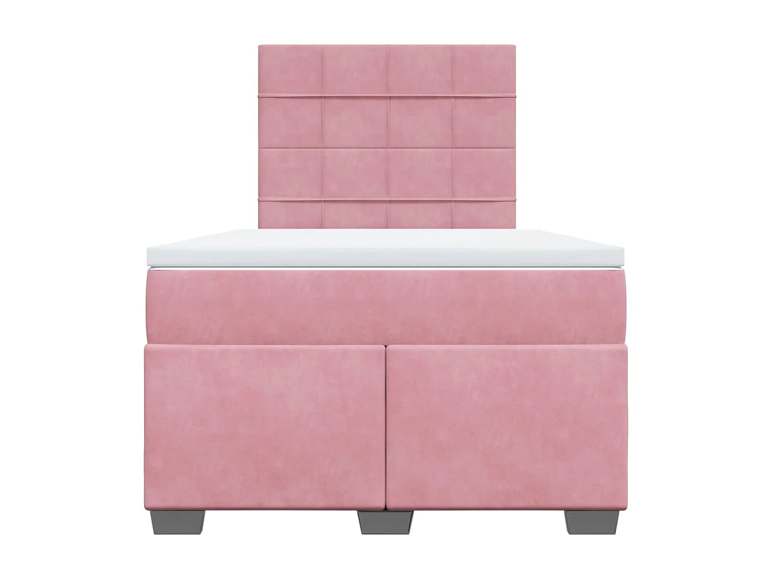 Sommier à lattes de lit avec matelas rose 120x190 cm velours