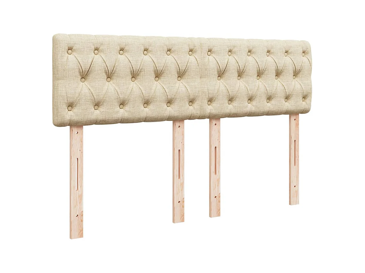 Sommier à lattes de lit avec matelas Crème 160x200 cm Tissu