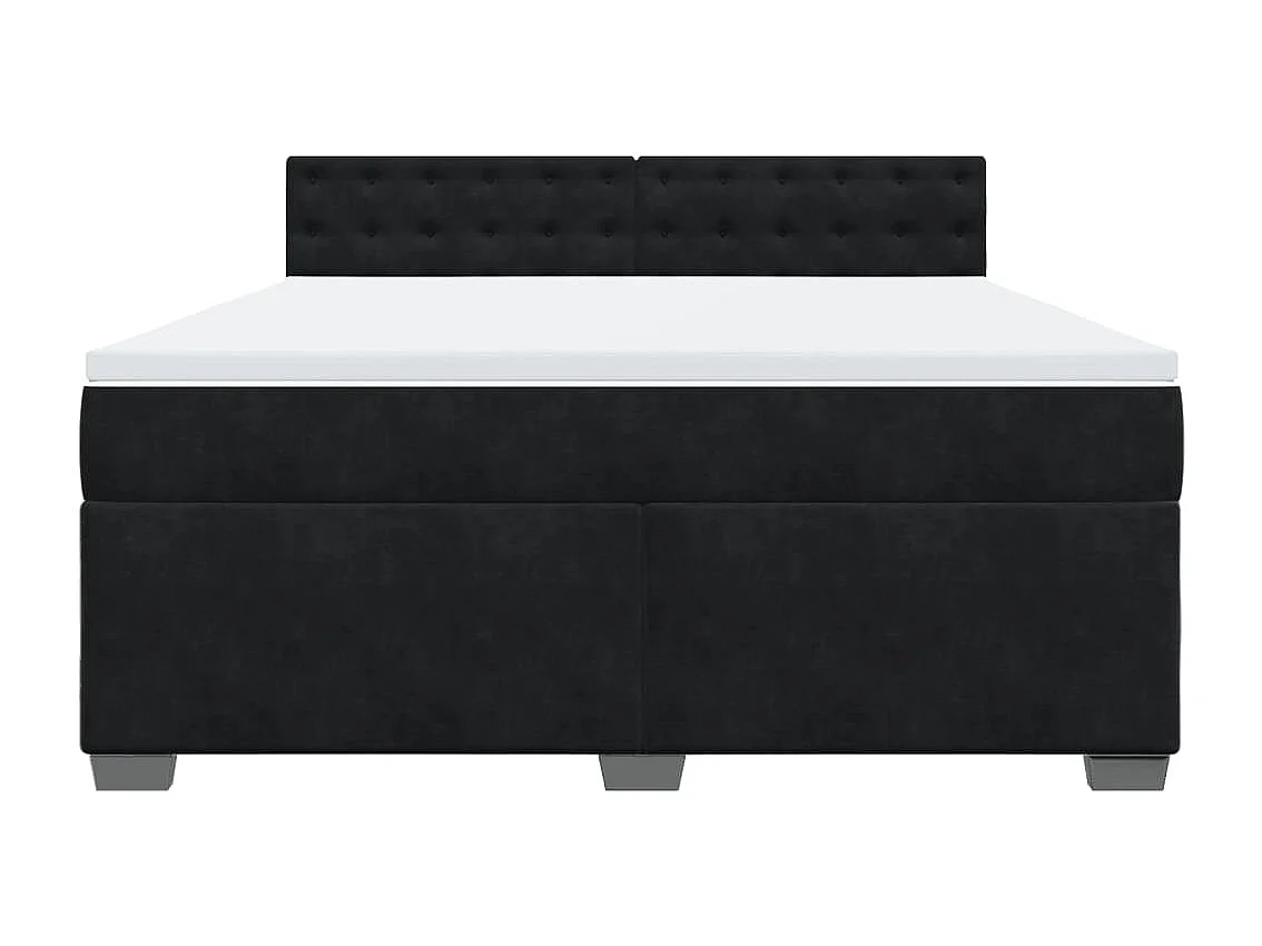 Cama com molas/colchão 180x200 cm veludo preto