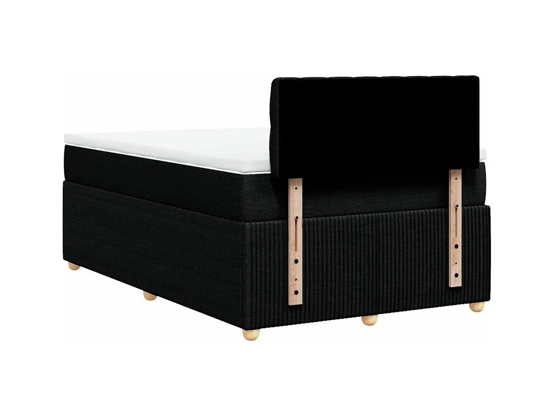 Sommier à lattes de lit avec matelas Noir 120x200 cm Tissu