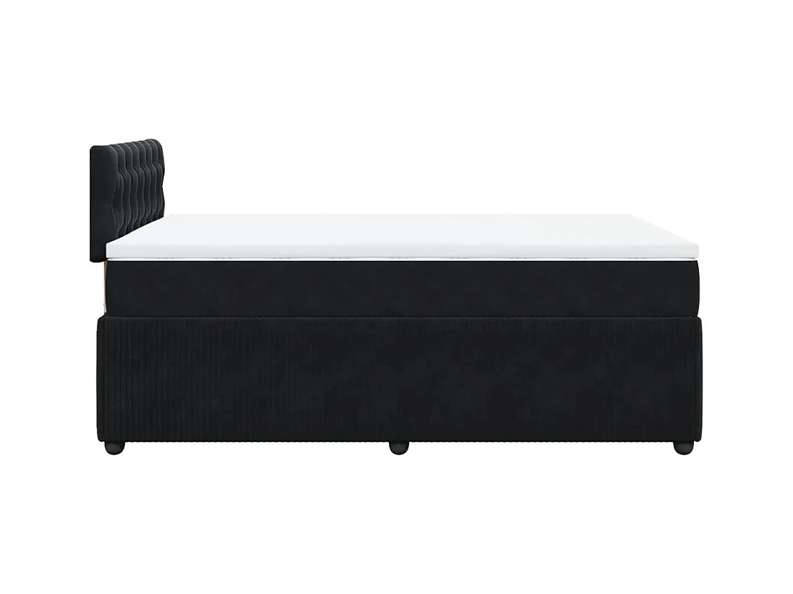 Cama boxspring com colchão 120x190 cm veludo preto
