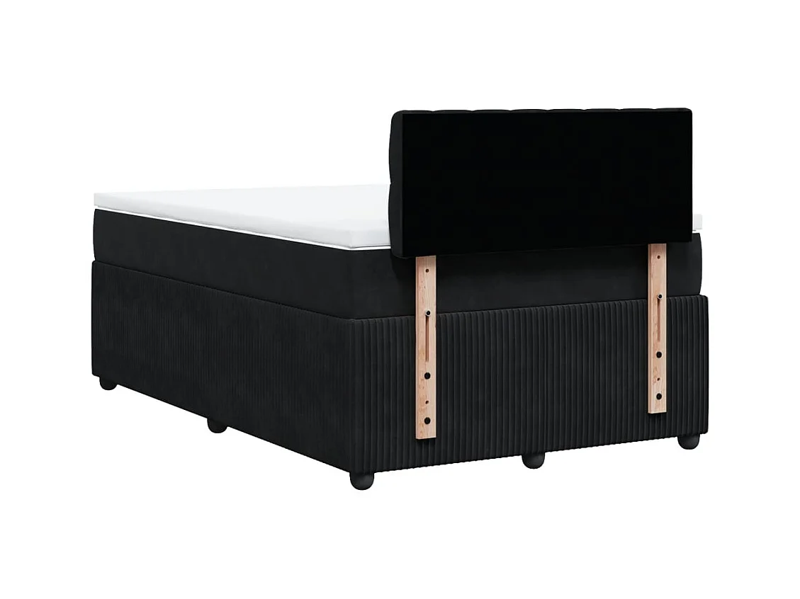 Cama boxspring com colchão 120x190 cm veludo preto