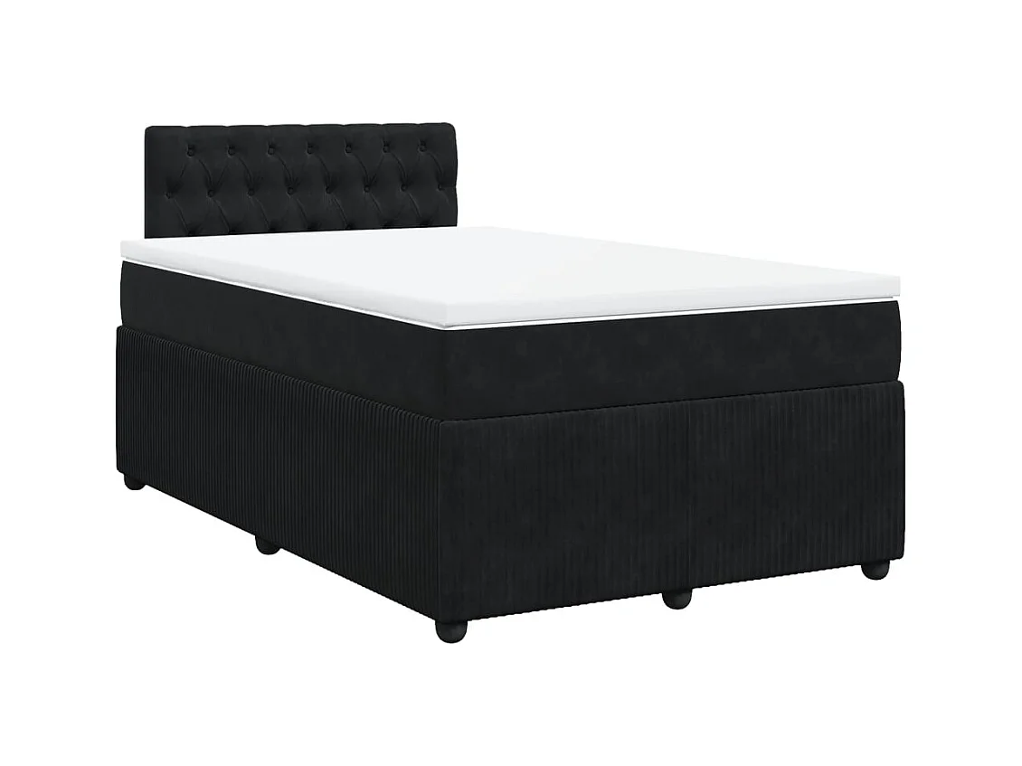 Cama boxspring com colchão 120x190 cm veludo preto