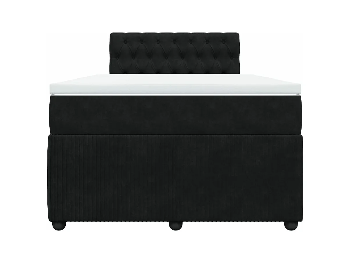 Cama boxspring com colchão 120x190 cm veludo preto