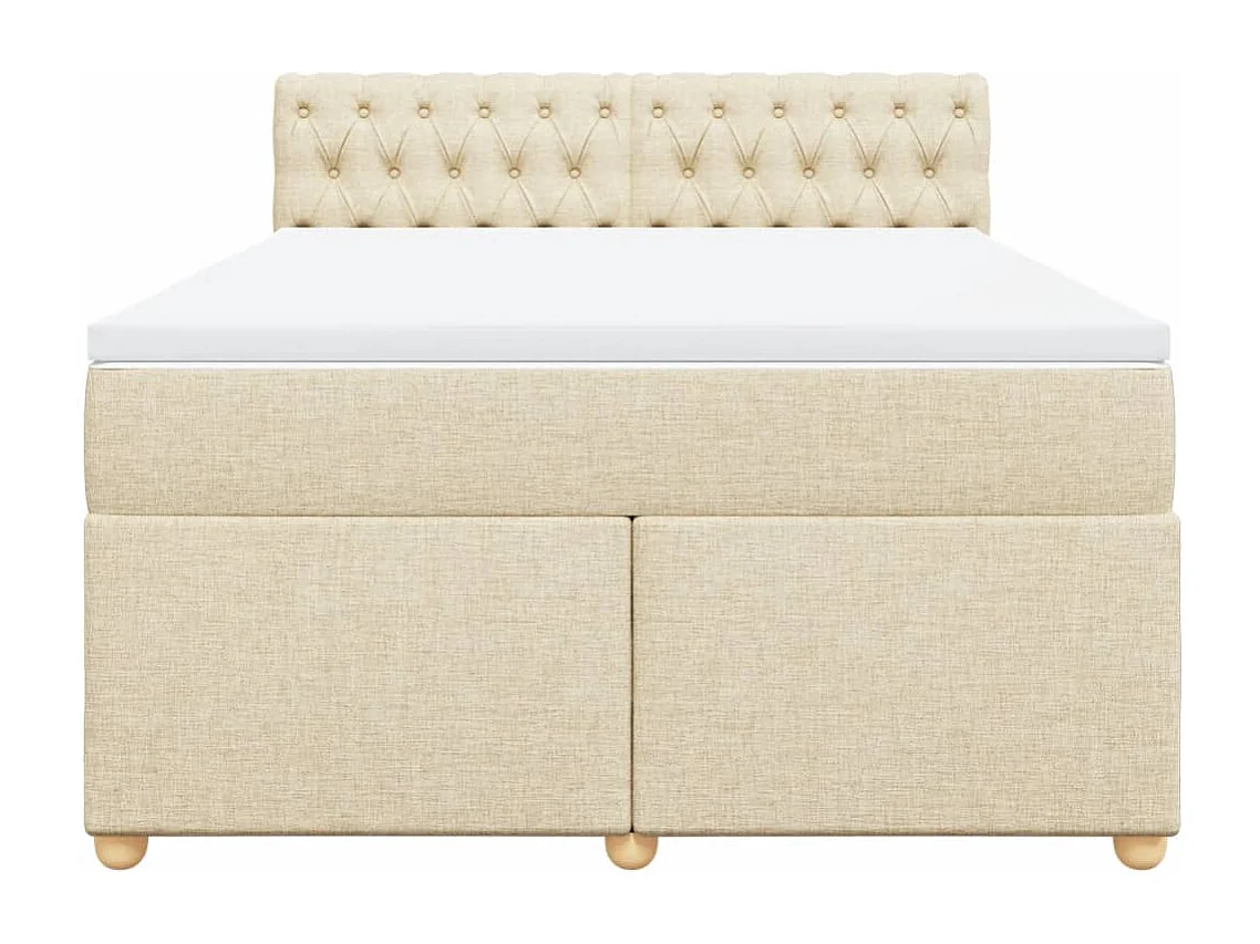 Boxspring met matras stof crèmekleurig 160x200 cm
