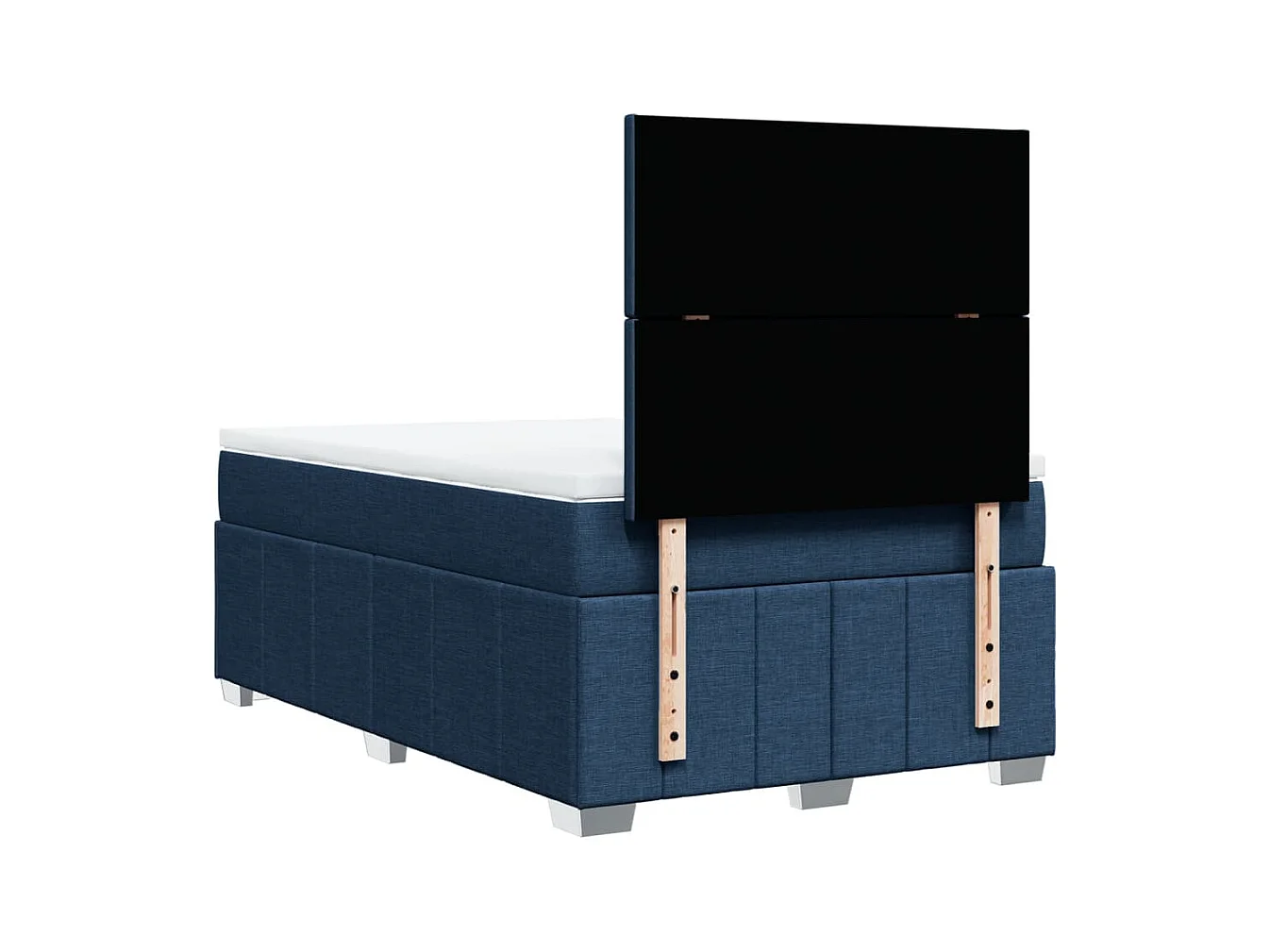 Cama boxspring com colchão 120x190 cm tecido azul