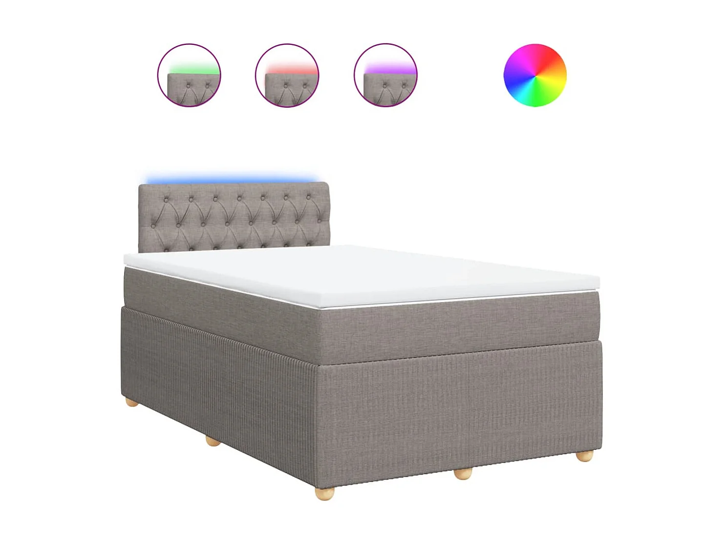 Sommier à lattes de lit avec matelas taupe 120x190 cm tissu