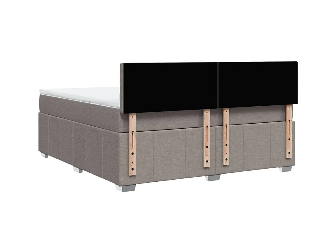 Sommier à lattes de lit avec matelas Taupe 180x200 cm Tissu