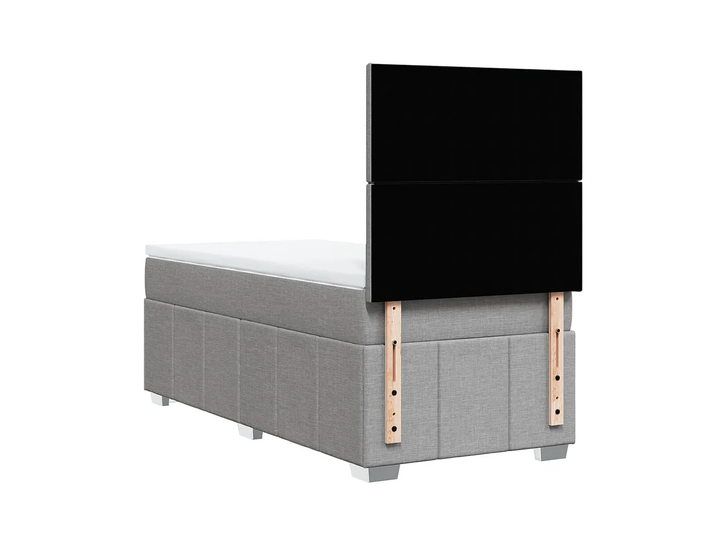 Sommier à lattes de lit avec matelas Gris clair 90x200 cm Tissu