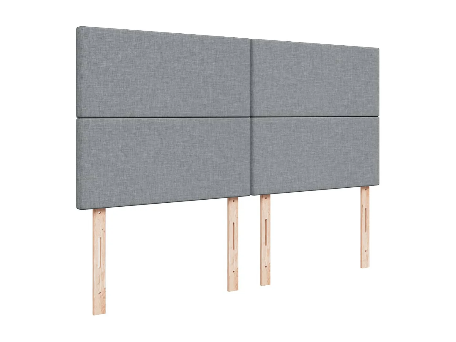 Sommier à lattes de lit avec matelas Gris clair 200x200cm Tissu