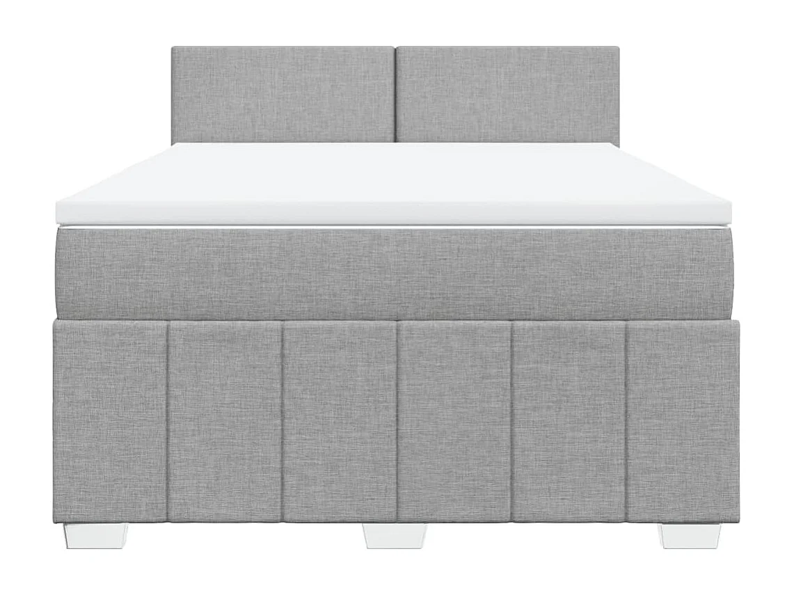 Boxspring met matras stof lichtgrijs 160x200 cm