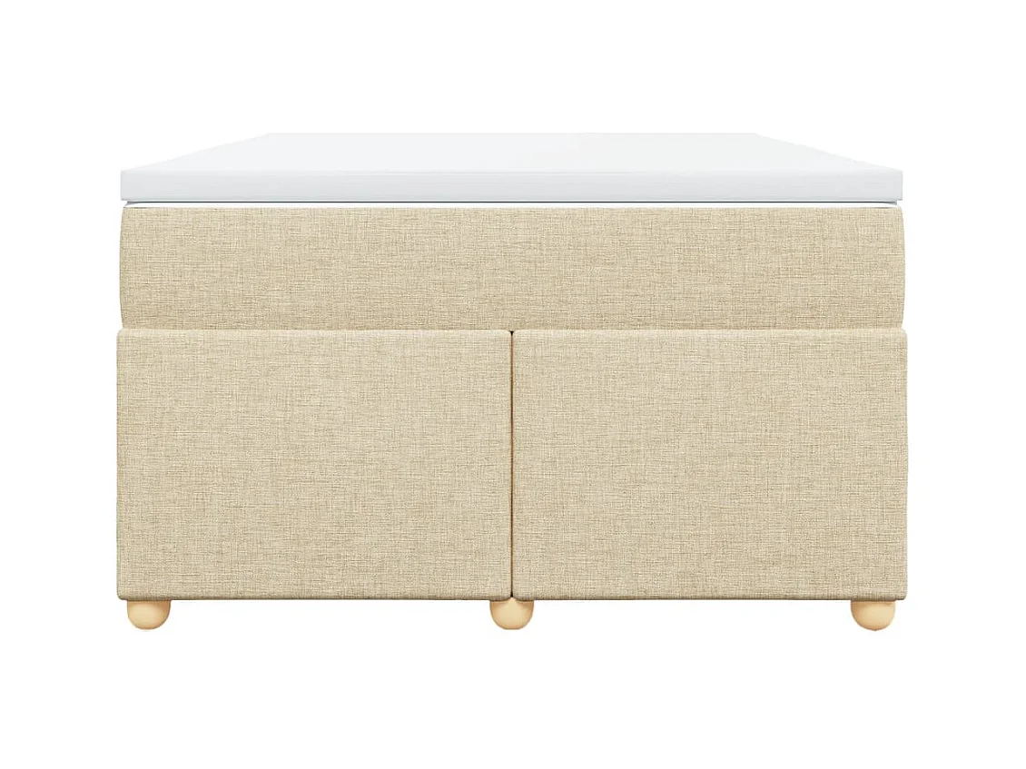 Cama boxspring com colchão 120x190 cm tecido cor creme