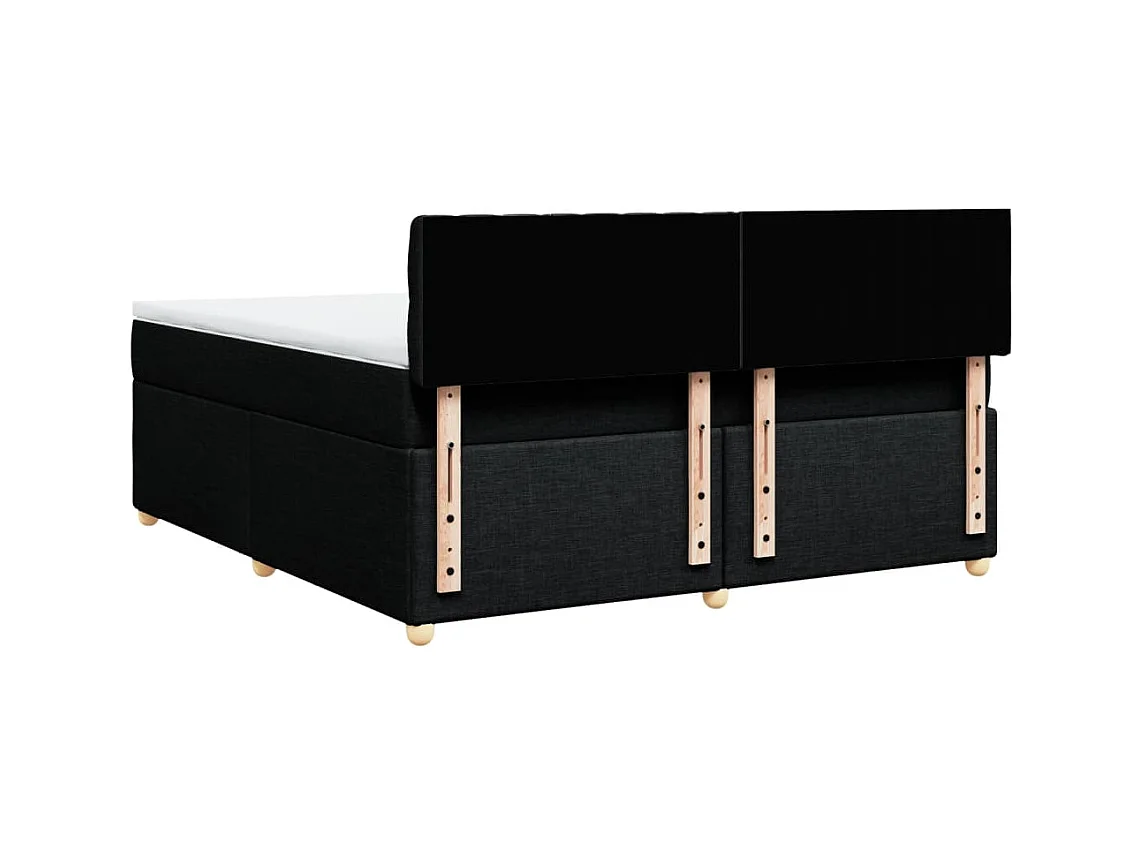 Boxspring met matras stof zwart 180x200 cm