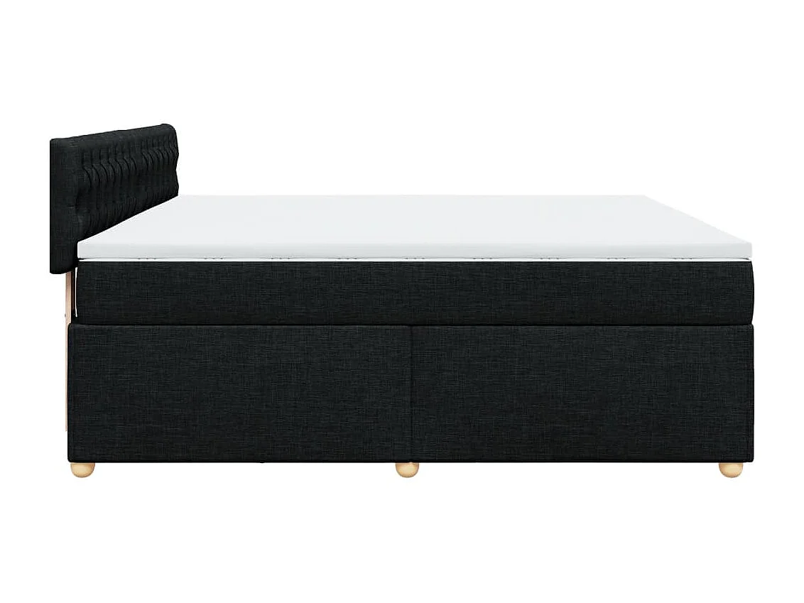 Sommier à lattes de lit avec matelas Noir 180x200 cm Tissu