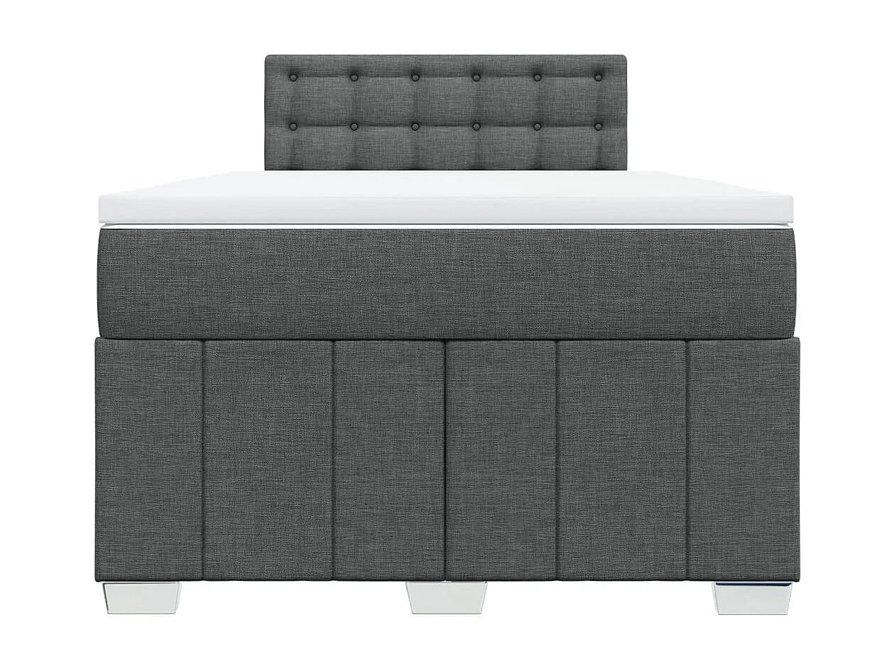Sommier à lattes de lit avec matelas Gris foncé 120x200cm Tissu