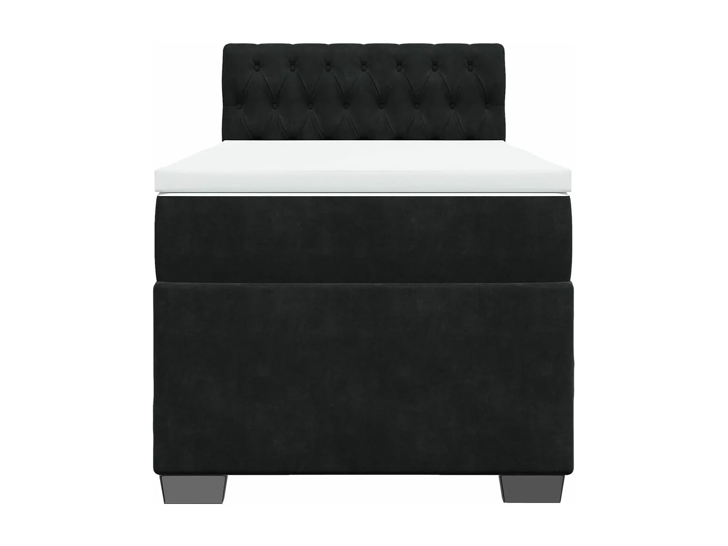 Boxspring met matras fluweel zwart 90x200 cm