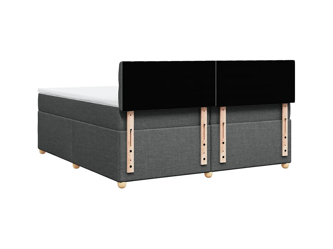 Boxspring met matras stof donkergrijs 200x200 cm