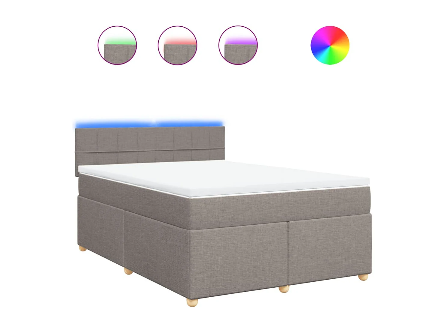 Sommier à lattes de lit avec matelas Taupe 160x200 cm Tissu