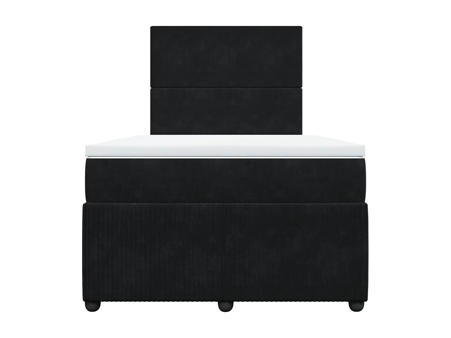 Sommier à lattes de lit avec matelas noir 120x190 cm velours