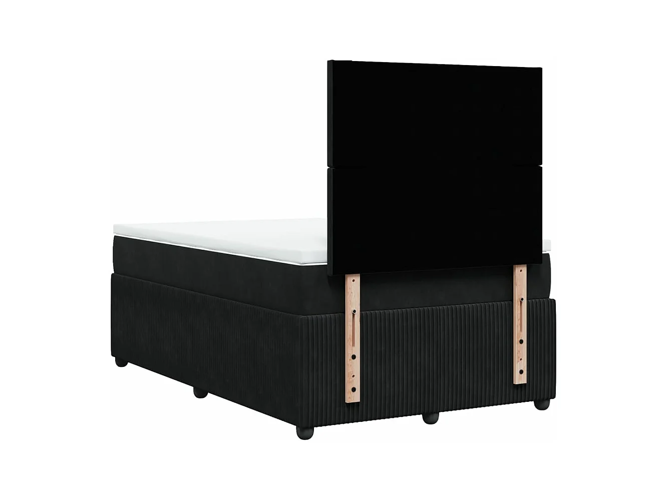 Sommier à lattes de lit avec matelas noir 120x190 cm velours