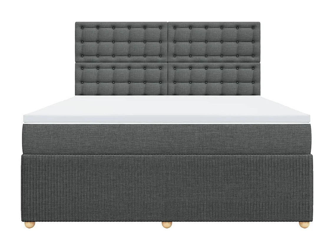 Cama com molas/colchão 180x200 cm tecido cinzento-escuro
