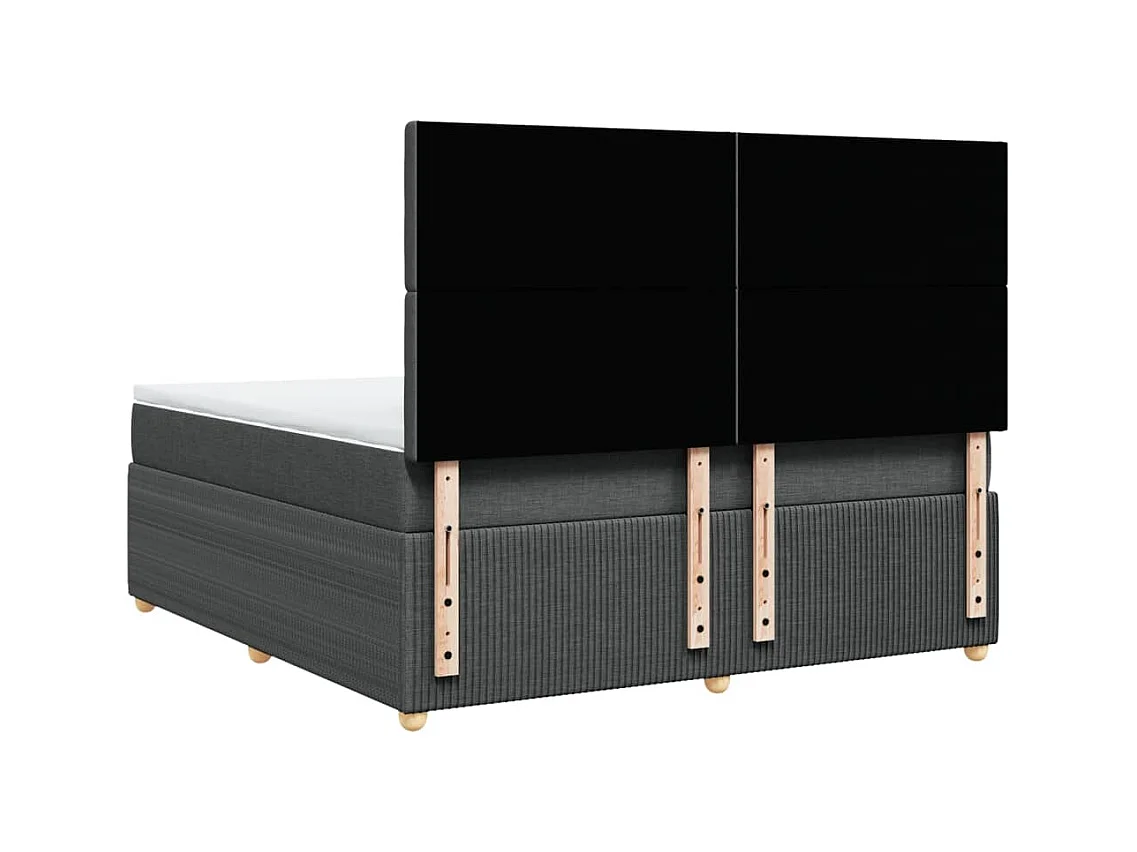 Boxspring met matras stof donkergrijs 180x200 cm