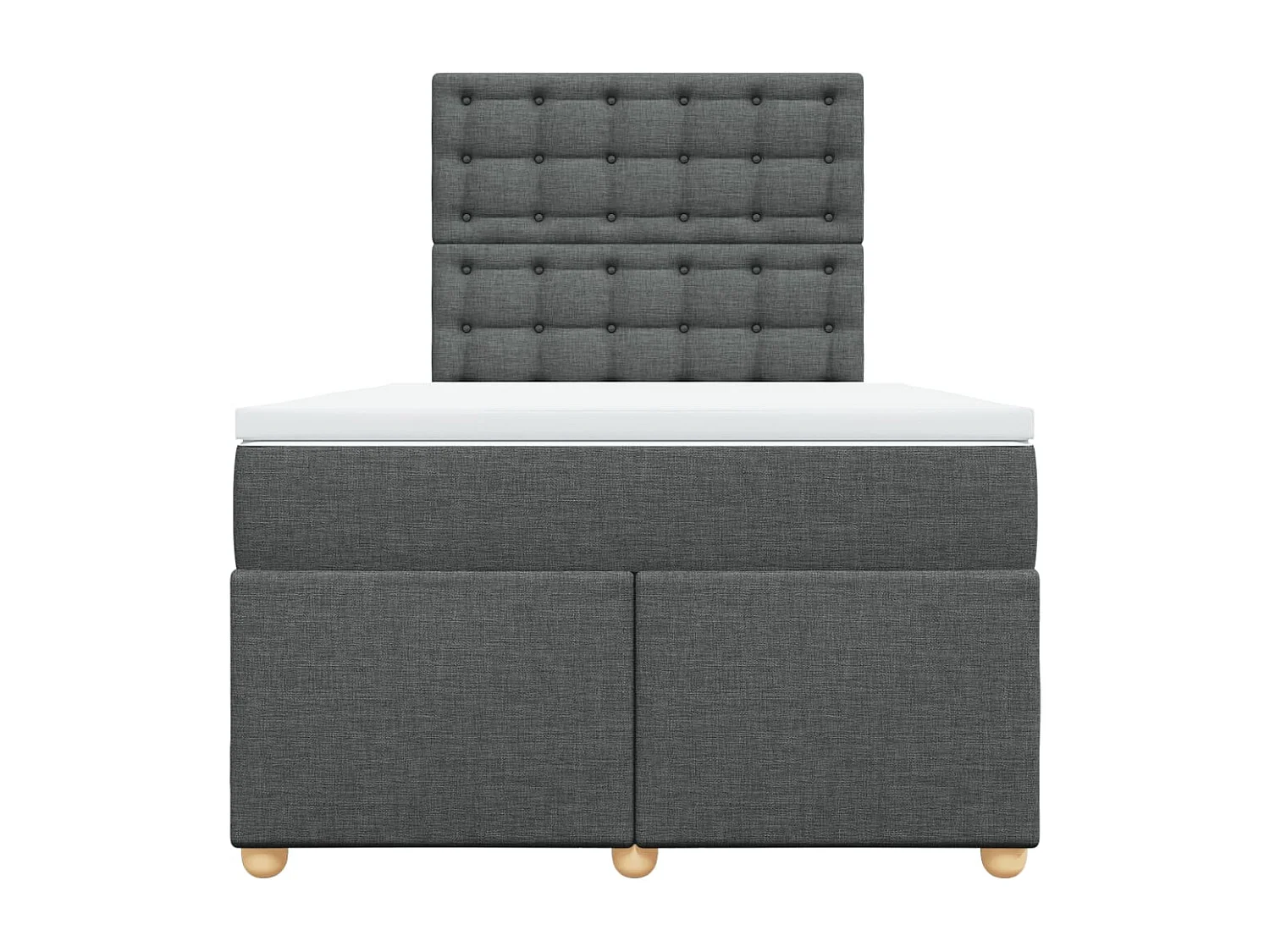 Sommier à lattes de lit avec matelas Gris foncé 120x200cm Tissu