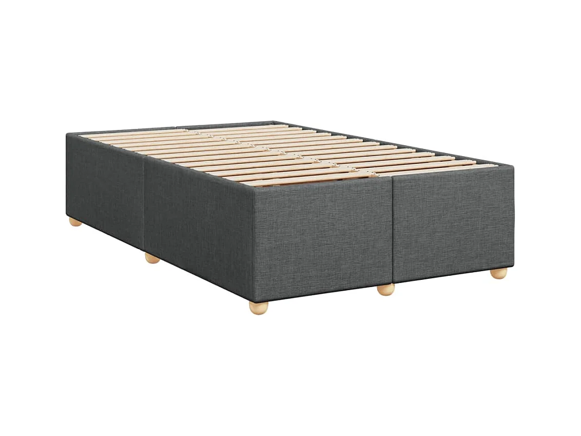 Sommier à lattes de lit avec matelas Gris foncé 120x200cm Tissu