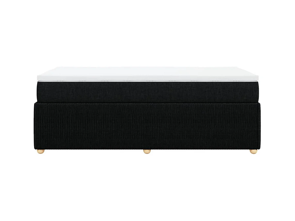 Sommier à lattes de lit avec matelas Noir 90x200 cm Tissu