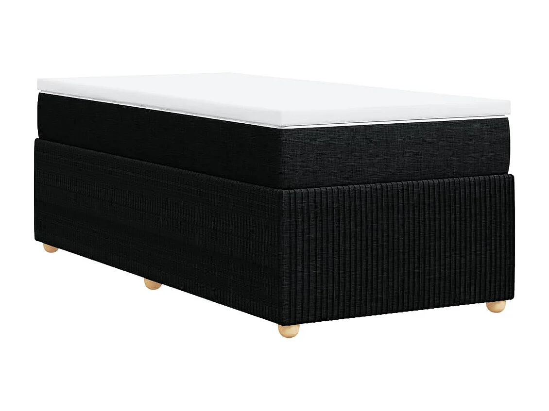 Sommier à lattes de lit avec matelas Noir 90x200 cm Tissu