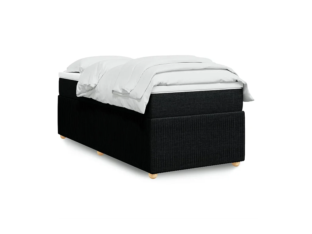 Sommier à lattes de lit avec matelas Noir 90x200 cm Tissu