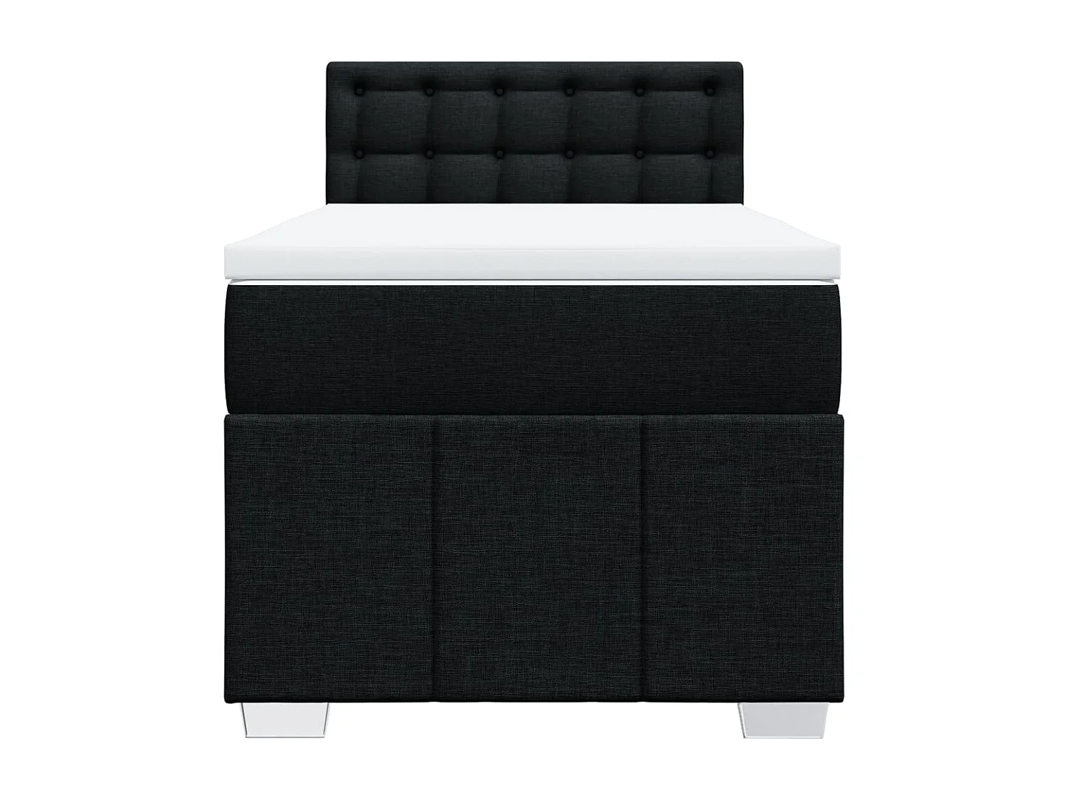 Boxspring met matras stof zwart 90x190 cm