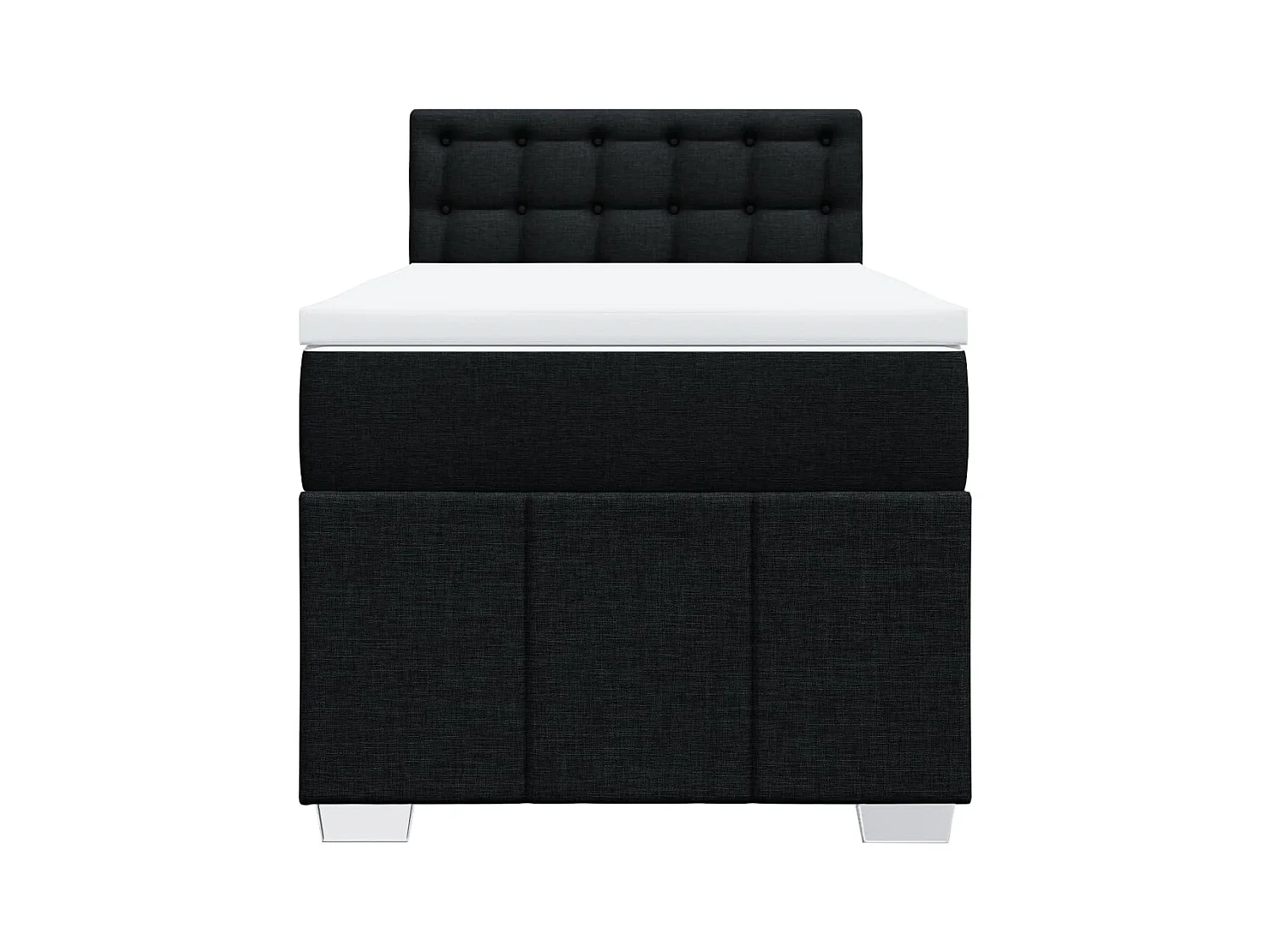 Sommier à lattes de lit avec matelas Noir 90x190 cm Tissu