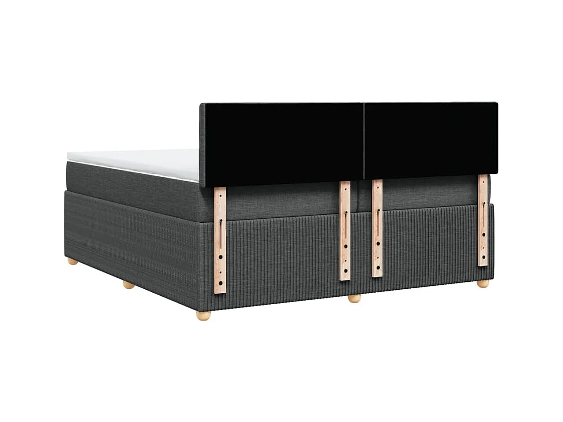 Boxspring met matras stof donkergrijs 200x200 cm