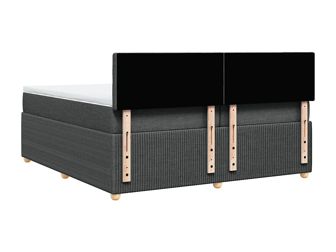 Cama box spring con colchón tela gris oscuro 200x200 cm