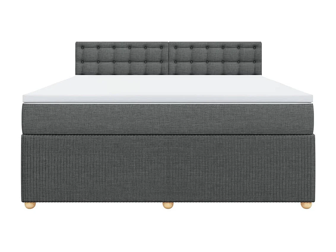 Cama com molas/colchão 180x200 cm tecido cinzento-escuro