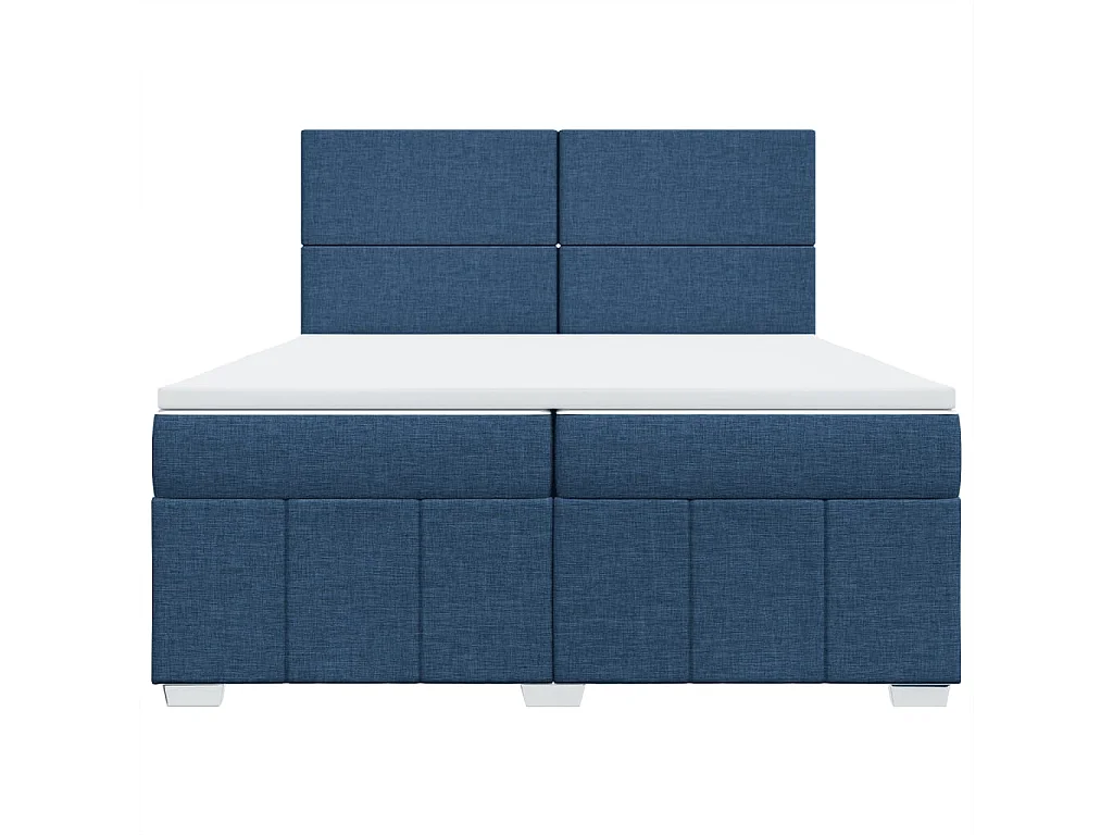 Boxspring met matras stof blauw 200x200 cm