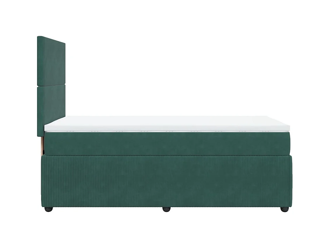 Sommier à lattes de lit avec matelas Vert foncé 90x190 cm