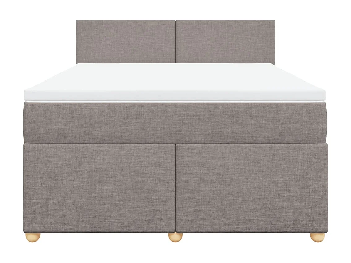 Sommier à lattes de lit avec matelas Taupe 140x200 cm Tissu