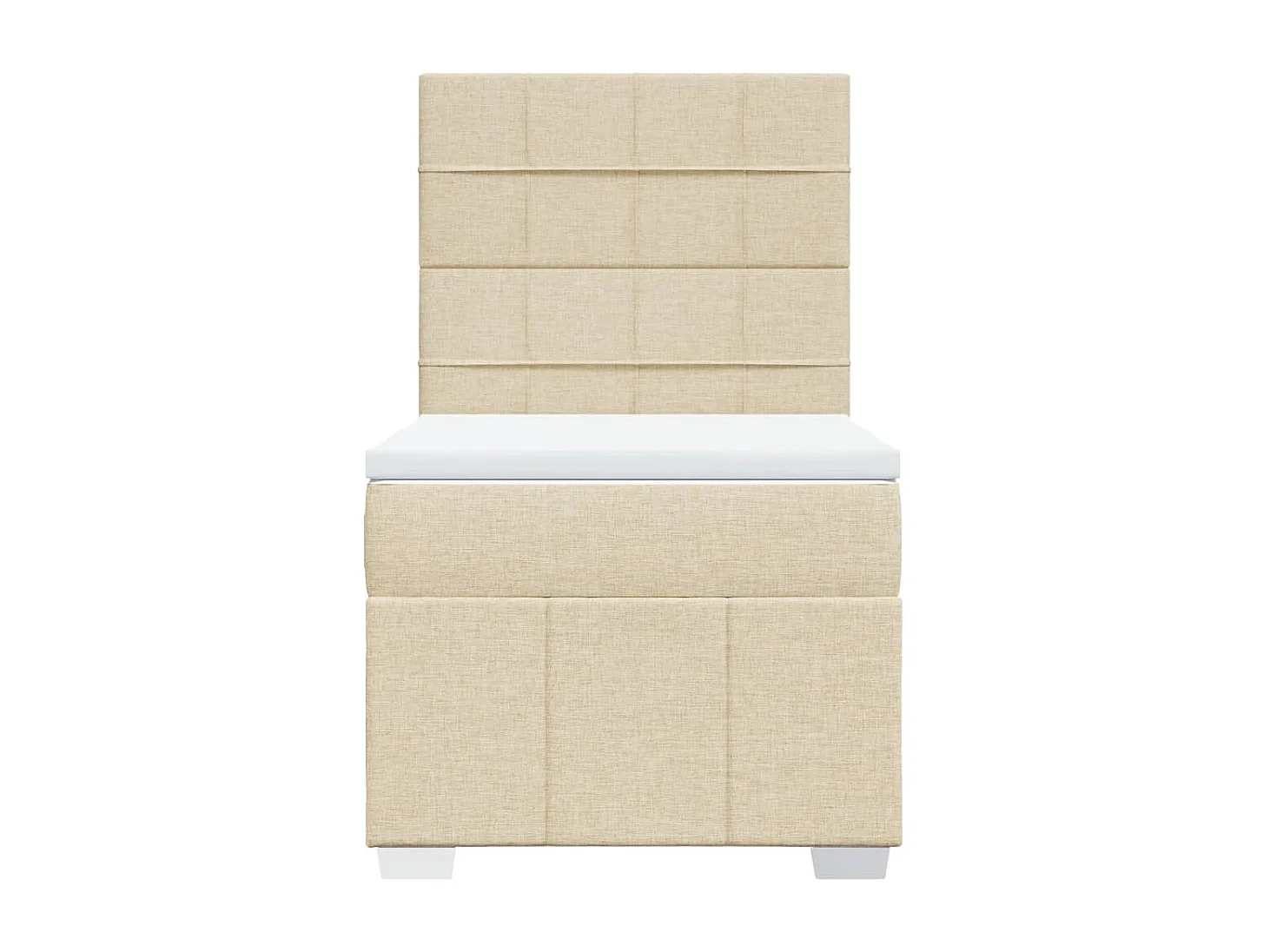 Sommier à lattes de lit avec matelas Crème 90x200 cm Tissu